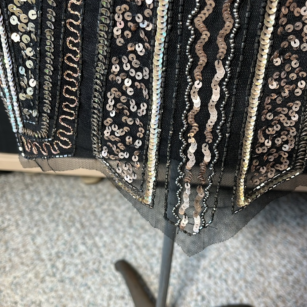 Pisarro Nights Elegant Sequin and Beaded Embellished Sleeveless Dress - Picture 6 of 14